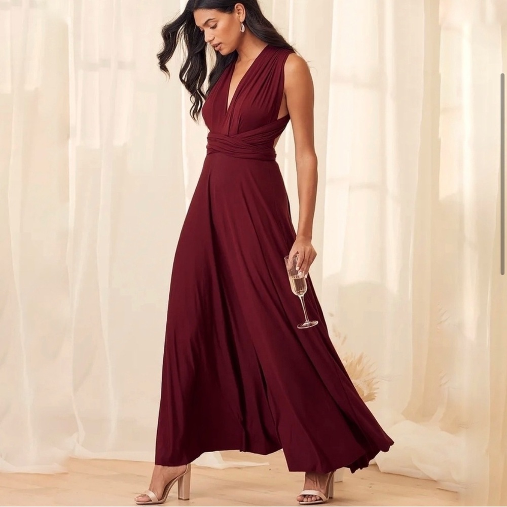 Lulus Tricks of the Trade Burgundy Maxi Dress